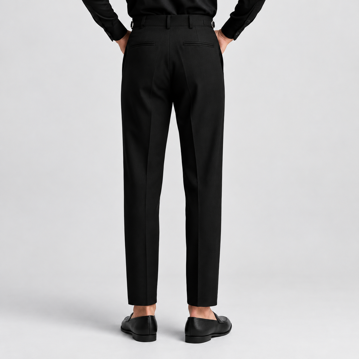Men's Pleated Tailored Trousers with Turn-Up Hems — view 4