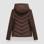 Women's Chevron Quilted Jacket with Hood — view 5