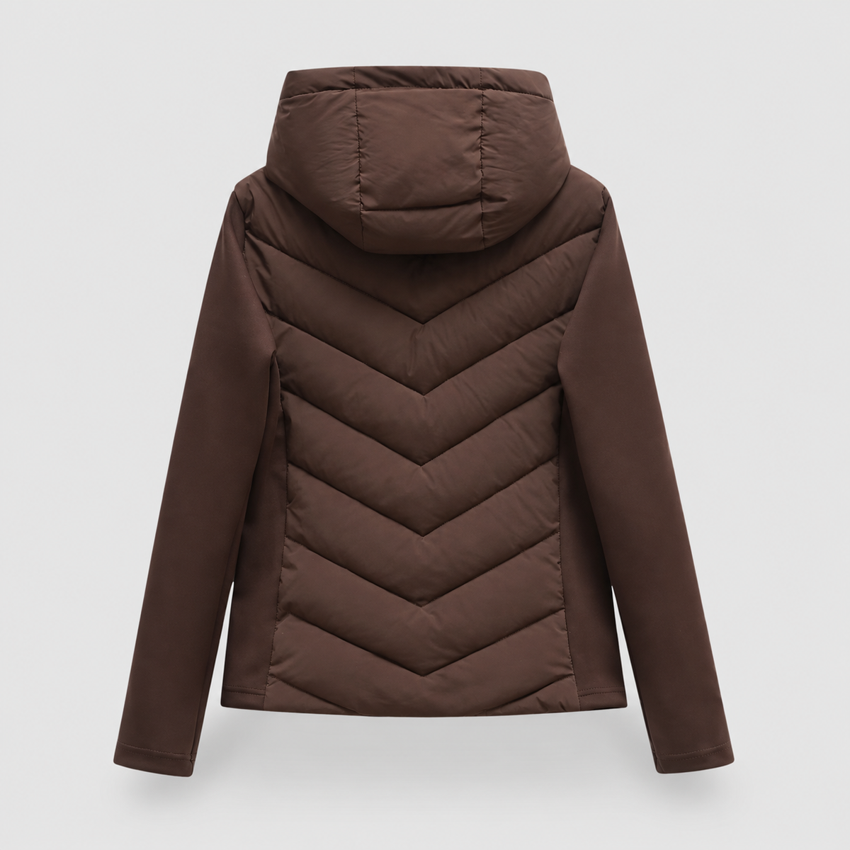 Women's Chevron Quilted Jacket with Hood — view 5