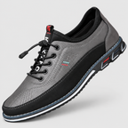 Men's Leather-Look Lace-Up Shoes in Grey — view 3