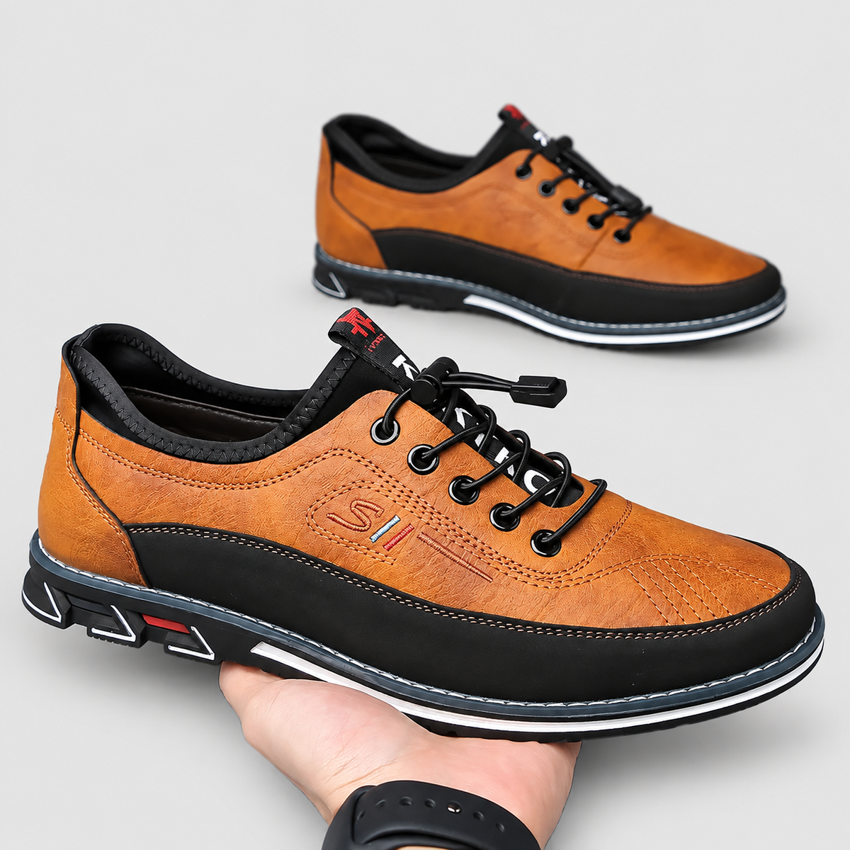 Men's Leather-Look Lace-Up Shoes — view 6