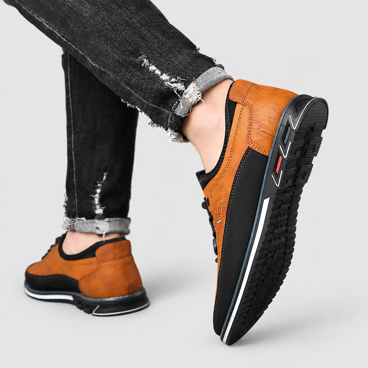 Men's Leather-Look Lace-Up Shoes — view 7
