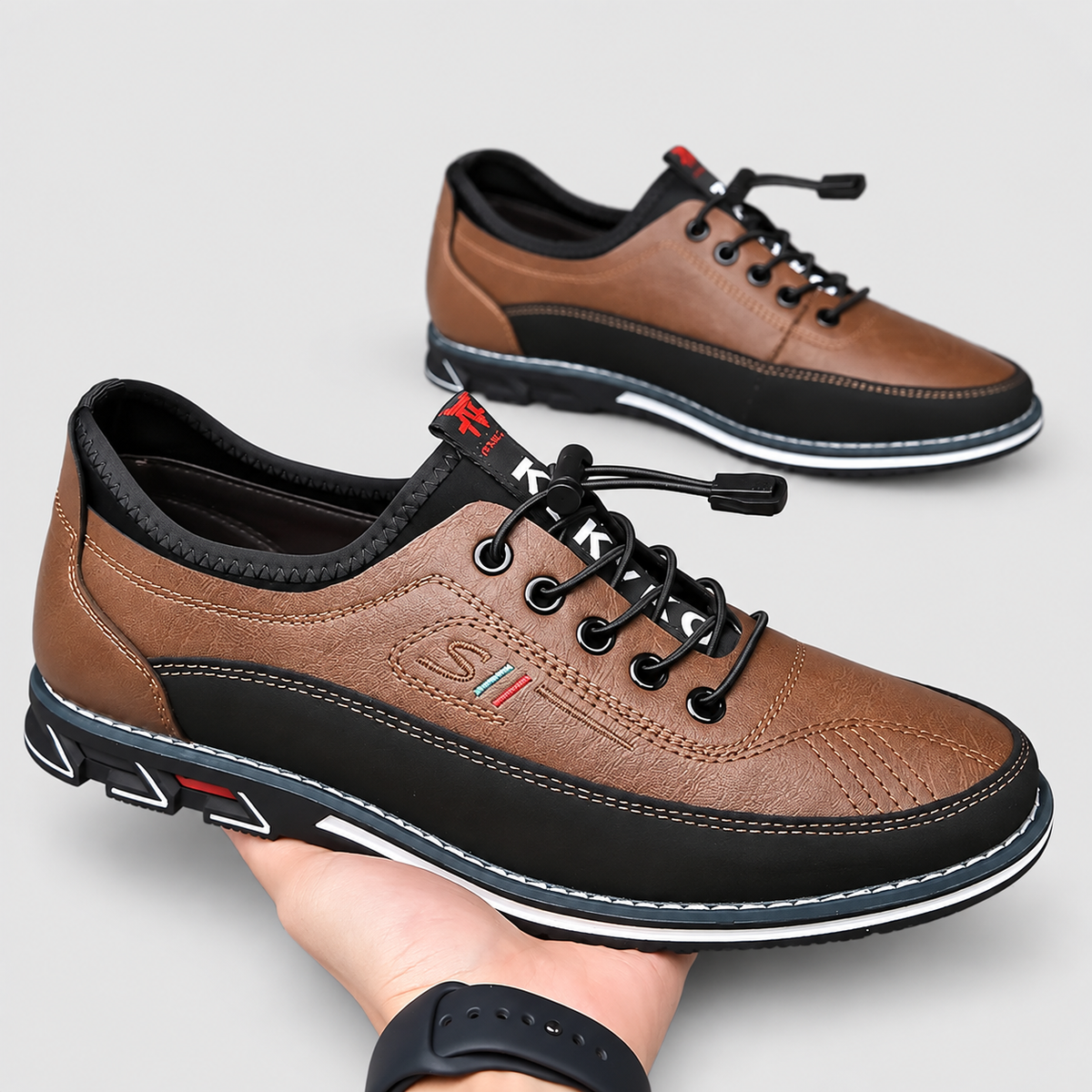 Men's Leather-Look Lace-Up Shoes — view 9