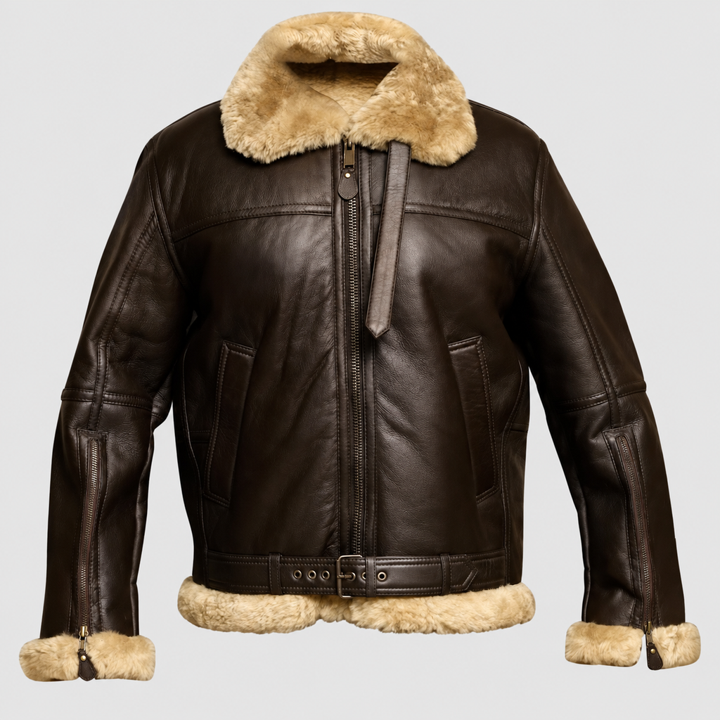 Men's Lined Leather-Look Flight Jacket — view 2