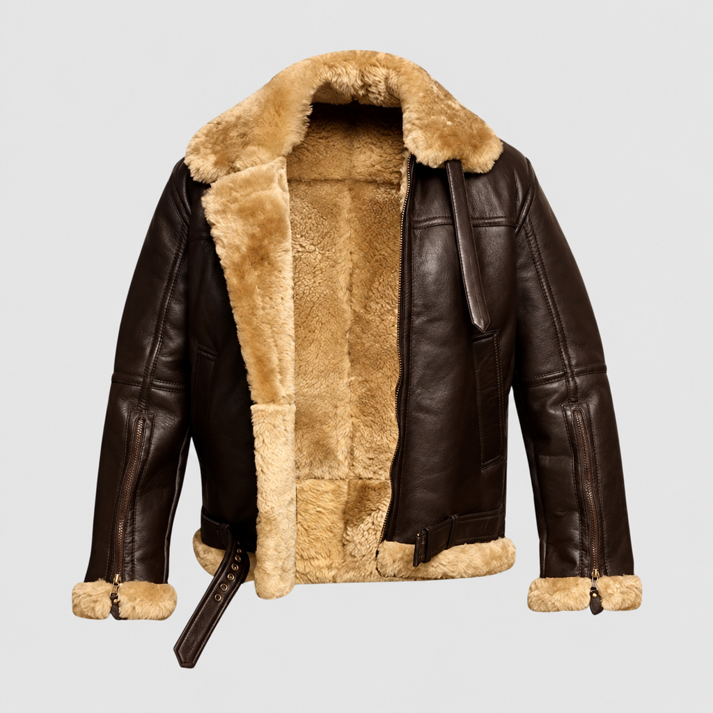 Men's Lined Leather-Look Flight Jacket — view 3