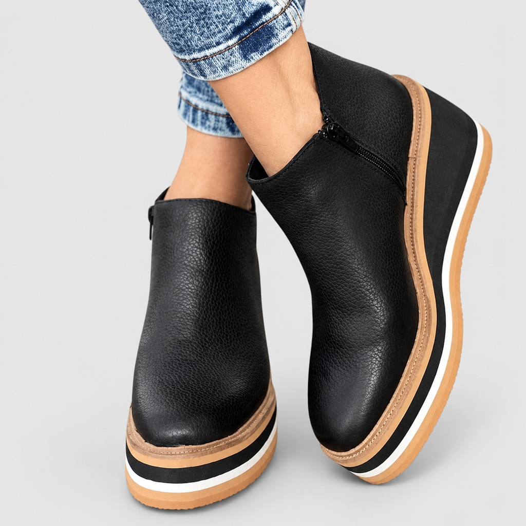 Women's Zip-Up Wedge Ankle Boots — view 2