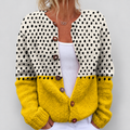 Women's Polka-Dot Colour-Block Button-Front Cardigan in Multi-Coloured — view 1