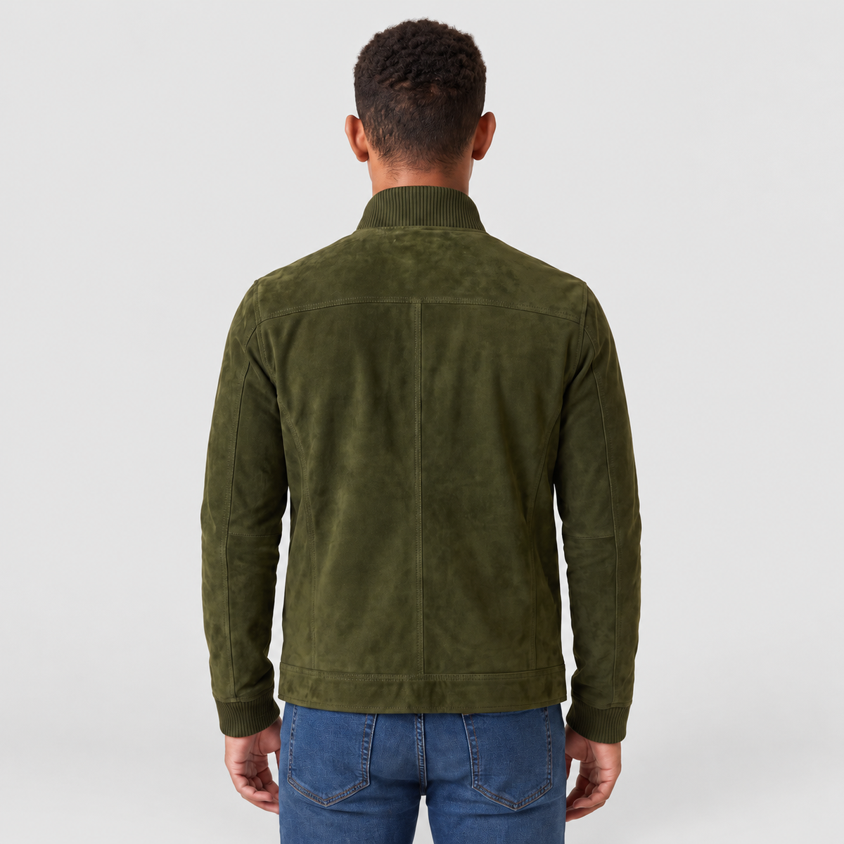Men's Button-Up Suede-Look Trucker Jacket — view 8