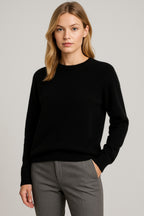 Catrin | Women's Crew Neck Jumper with Ribbed Trim