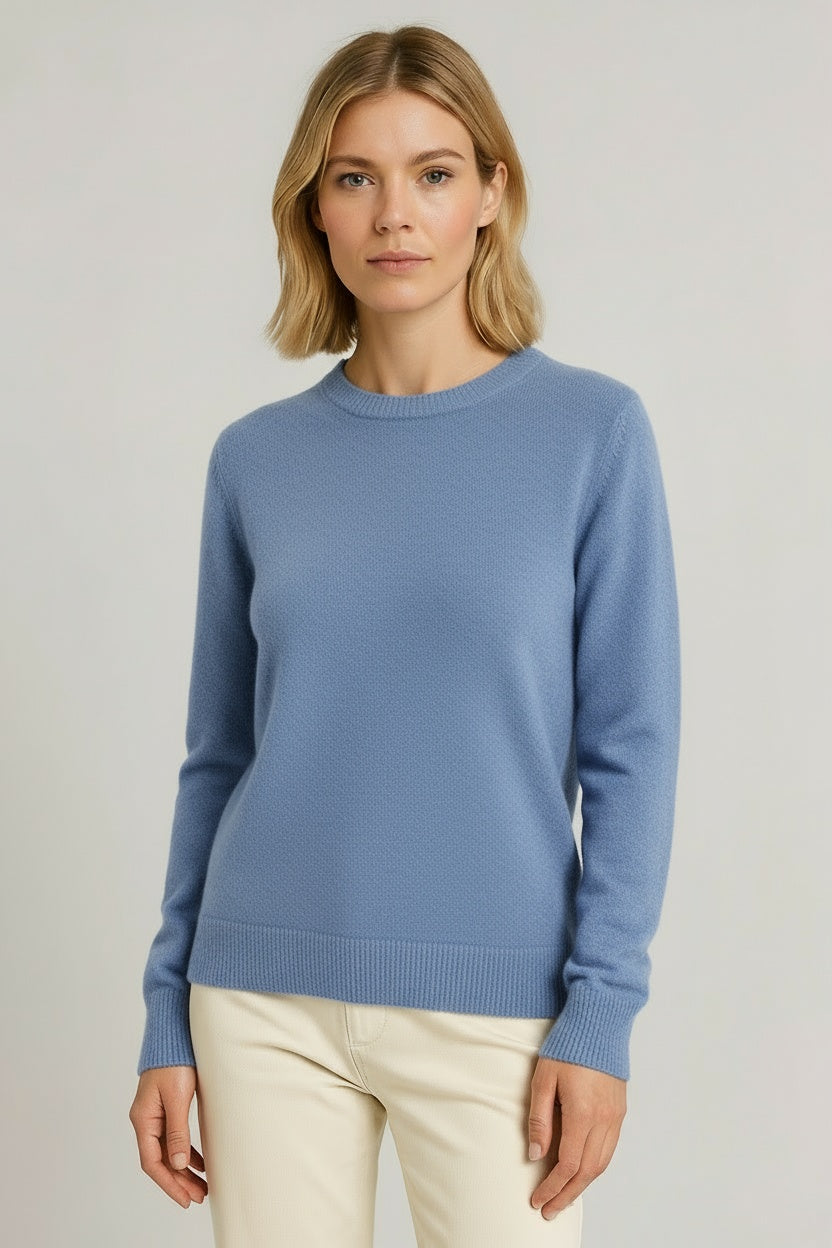 Catrin | Women's Crew Neck Jumper with Ribbed Trim