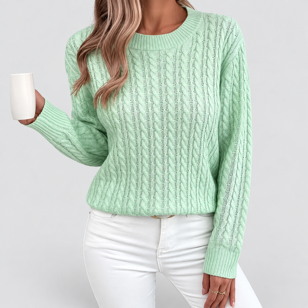 Women's Cable-Knit Crew-Neck Jumper — view 3