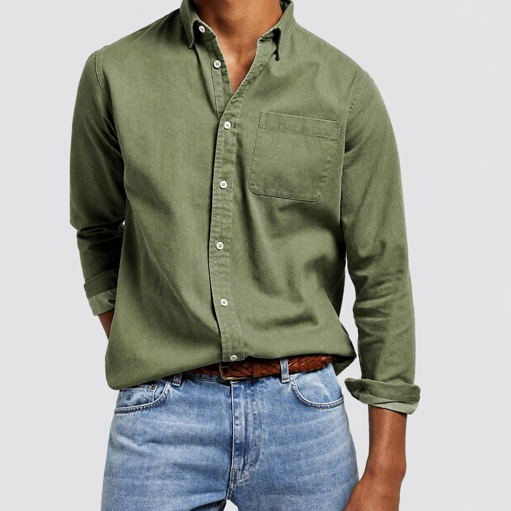 Men's Tailored Cotton-Blend Shirt — view 11