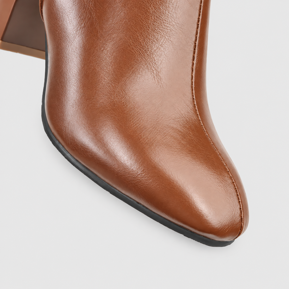 Women's Square-Toe Block-Heel Faux Leather Knee-High Boots — view 5