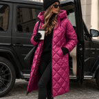 Ceridwen | Women's Longline Quilted Jacket with Hood