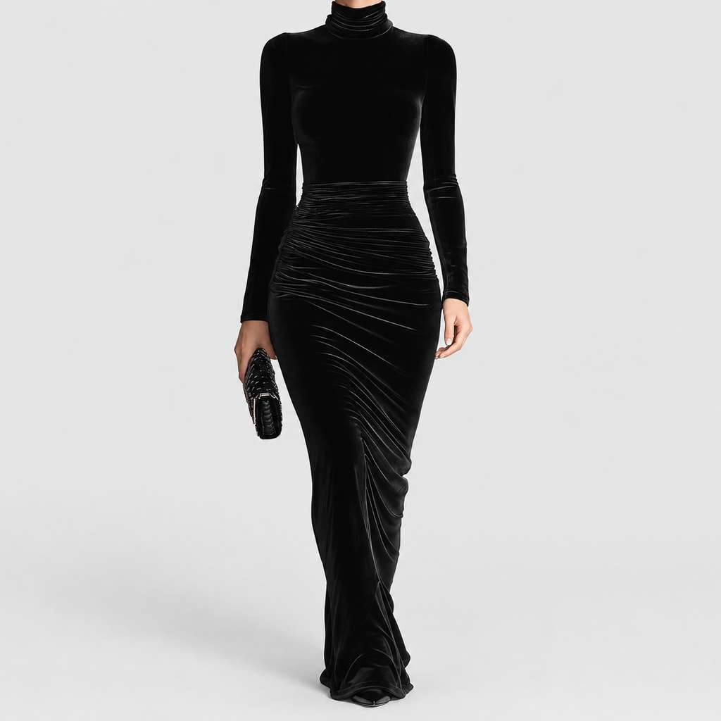 Women's High-Neck Long-Sleeve Midi Dress — view 2