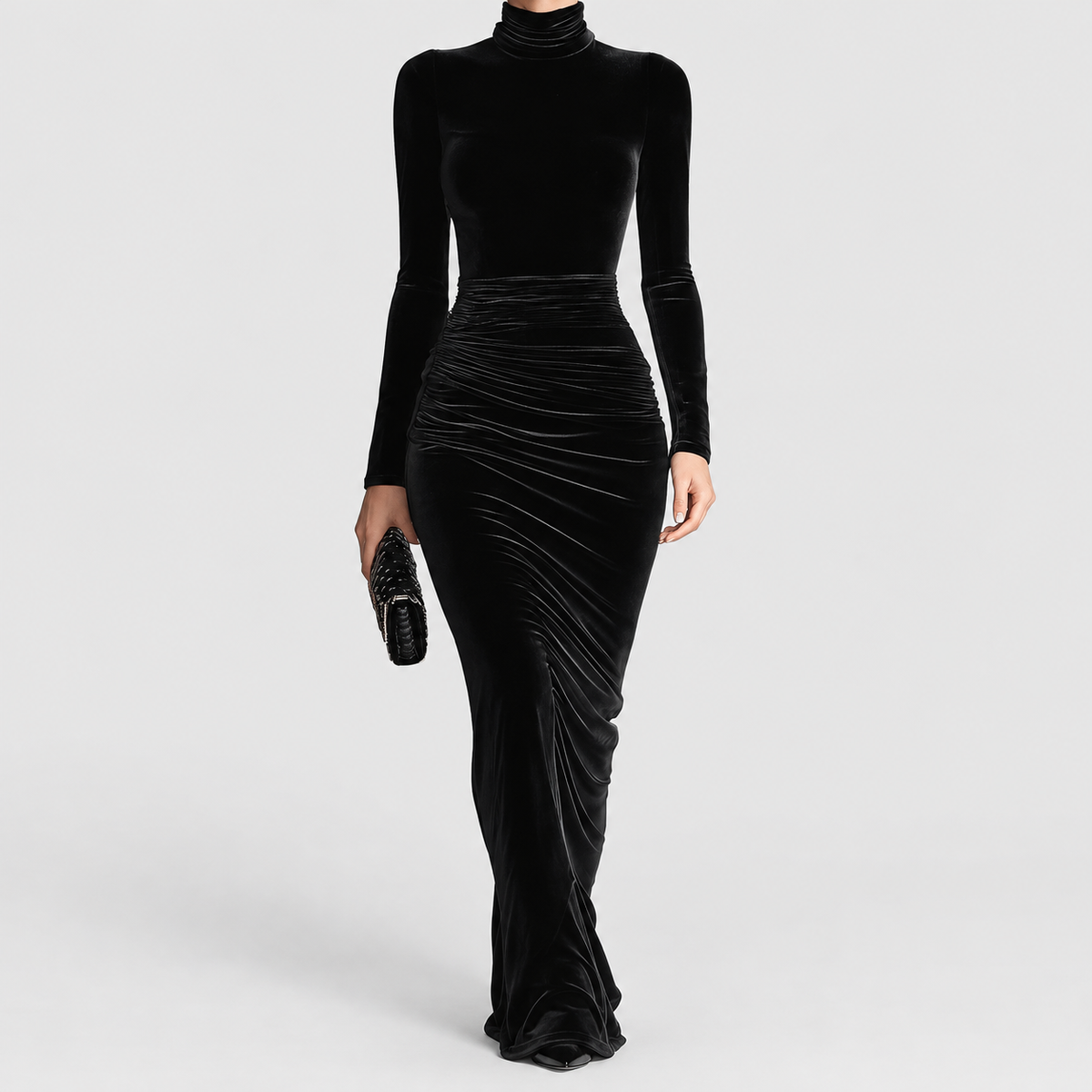 Women's High-Neck Long-Sleeve Midi Dress — view 2