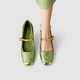 Christabel | Women's Mary Jane Shoes with Metallic Trim and Low Heel