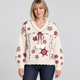 Clara | Snowflake V-Neck Christmas Jumper with Pom-Pom Tie