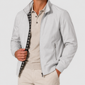 Men's Harrington Jacket with Zip Front in White — view 1