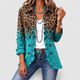Clementina | Women's Leopard Ombre Ruffle Blazer Jacket