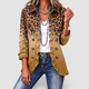 Clementina | Women's Leopard Ombre Ruffle Blazer Jacket