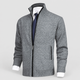 Conrad | Men's Fleece-Lined Zip-Up Knit Cardigan with Stand Collar