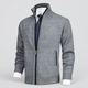 Conrad | Men's Fleece-Lined Zip-Up Knit Cardigan with Stand Collar