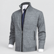 Conrad | Men's Fleece-Lined Zip-Up Knit Cardigan with Stand Collar