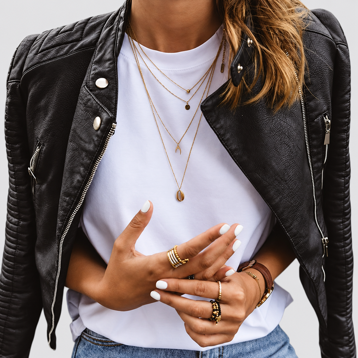 Women's Quilted Biker Jacket — view 3