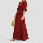 Women's Wrap-Front Wide-Leg Jumpsuit with Defined Waist — view 5