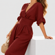 Cordelia | Women's Wrap-Front Wide-Leg Jumpsuit with Defined Waist