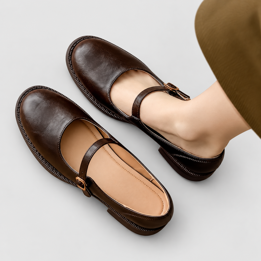 Women's Round-Toe Mary Jane Shoes with Buckle Strap — view 3