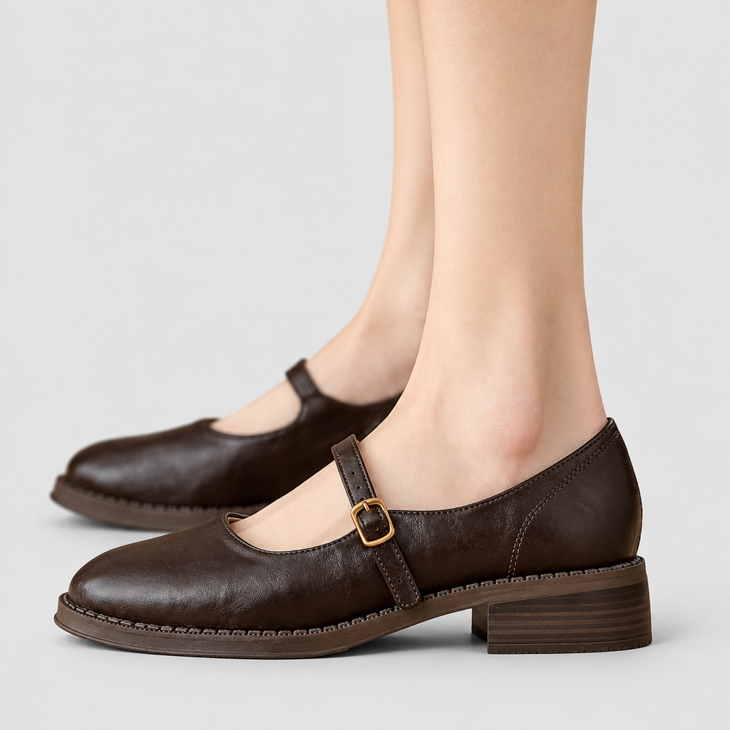Women's Round-Toe Mary Jane Shoes with Buckle Strap — view 5