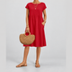 Corinna | Women's Short-Sleeve Midi Dress with Pockets