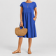 Corinna | Women's Short-Sleeve Midi Dress with Pockets