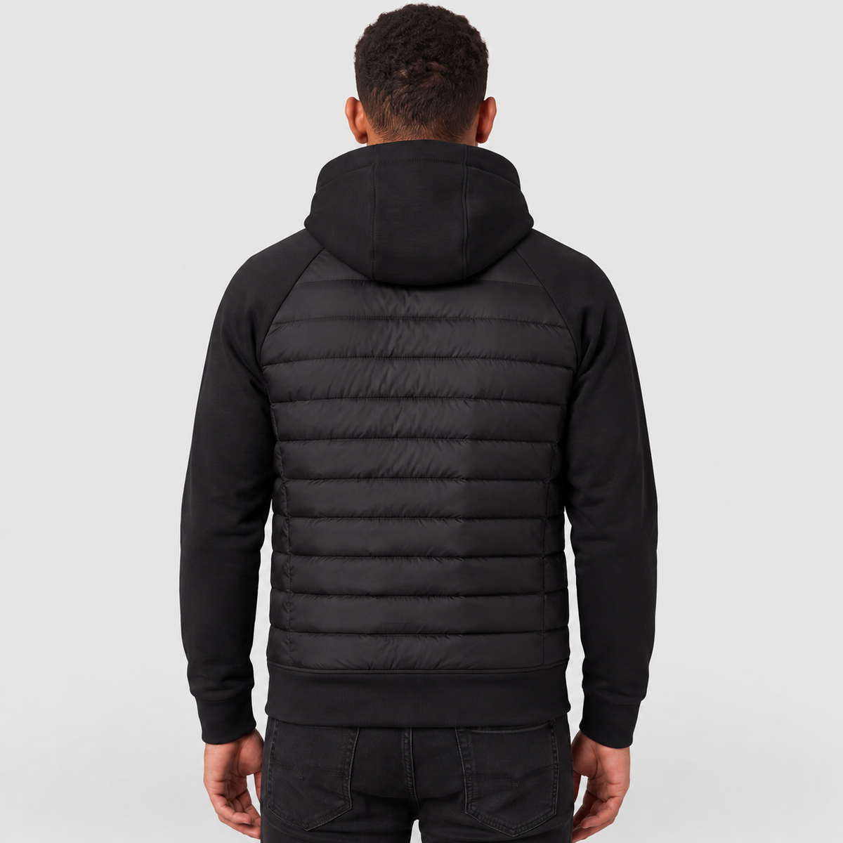 Men's Hooded Hybrid Quilted Jacket — view 3