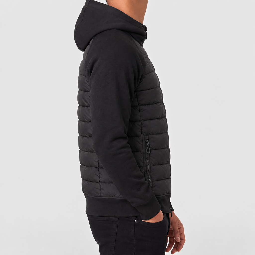 Men's Hooded Hybrid Quilted Jacket — view 4