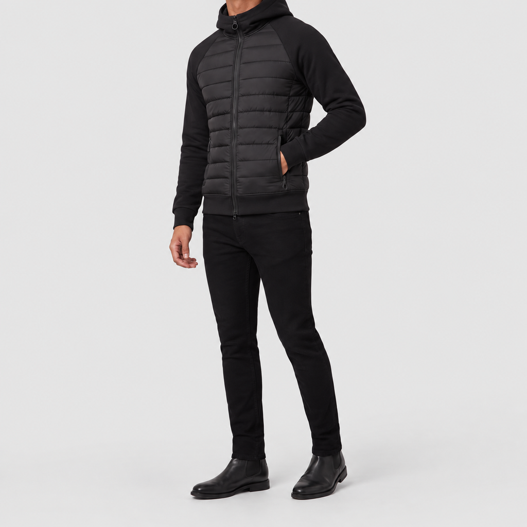 Men's Hooded Hybrid Quilted Jacket — view 5