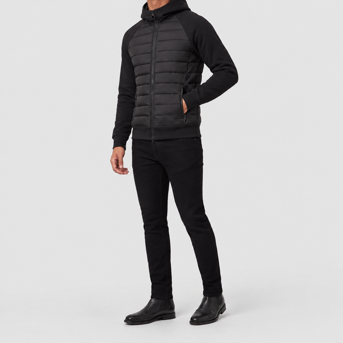 Men's Hooded Hybrid Quilted Jacket — view 5