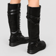 Dagny | Women's Faux Leather Lace-Up Knee-High Boots with Buckle Straps