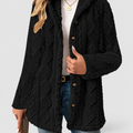 Women's Relaxed-Fit Teddy Coat in Black — view 1