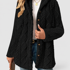 Women's Relaxed-Fit Teddy Coat in Black — view 1