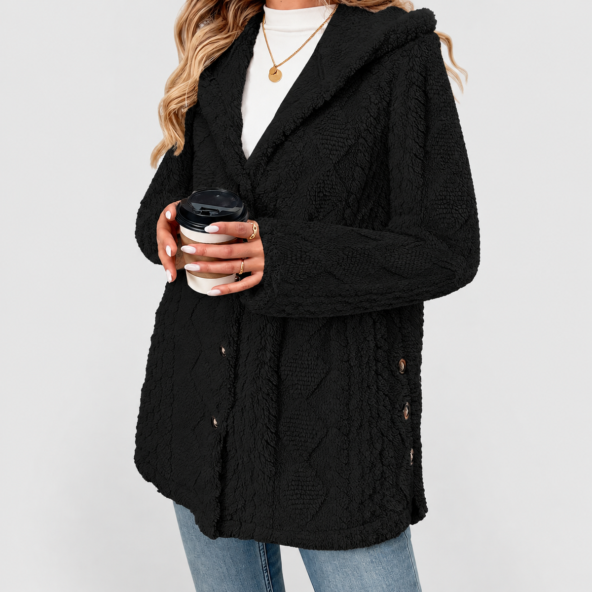 Women's Relaxed-Fit Teddy Coat — view 5