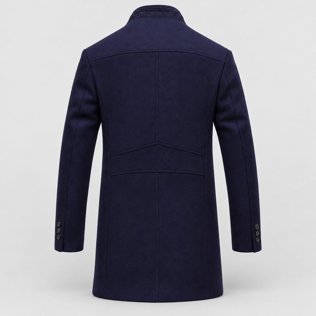 Men's Stand-Collar Overcoat with Contrast Detail — view 2