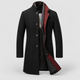 Darius | Men's Stand-Collar Overcoat with Contrast Detail