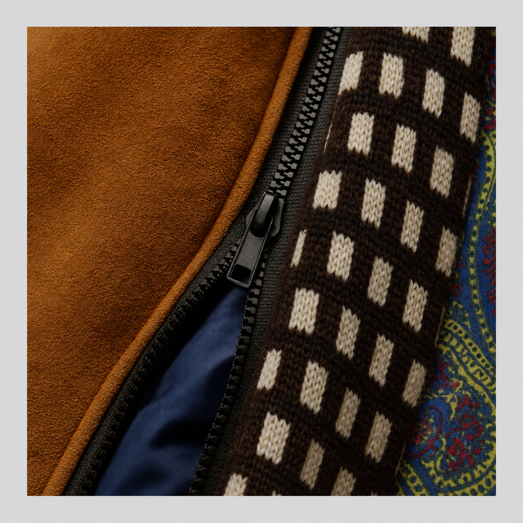 Men's Stand-Collar Overcoat with Contrast Detail — view 8
