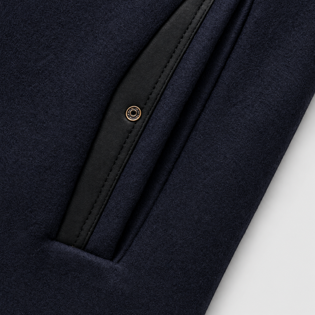Men's Stand-Collar Overcoat with Contrast Detail — view 9