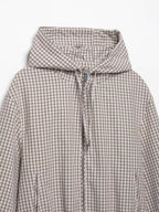 Dilys | Women's Cropped Check Jacket with Hood and Zip