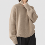 Women's Roll-Neck Knitted Jumper in Khaki — view 5