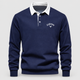 Edgar | Men's Contrast-Collar Long-Sleeve Button-Placket Polo Jumper